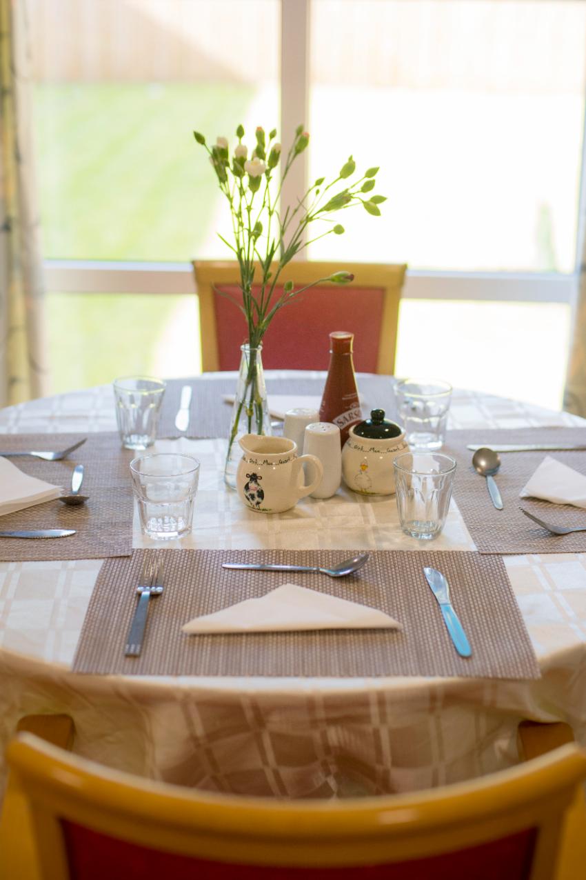 dining table set with cutlery