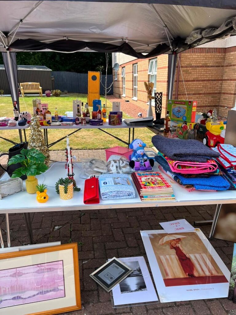 tombola stand at summer fete